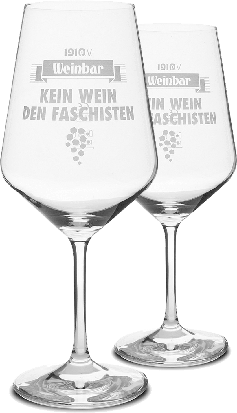 "Kein Wein den Faschisten" Gläser 2er Paket
