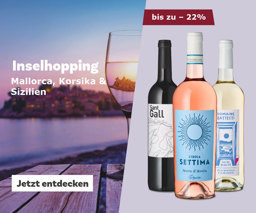 Bild von 3 Weinen und Meer