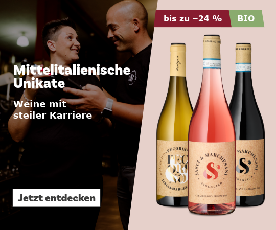 Mittelitalienische Unikate Drei Flaschen Wein und Zwei personen