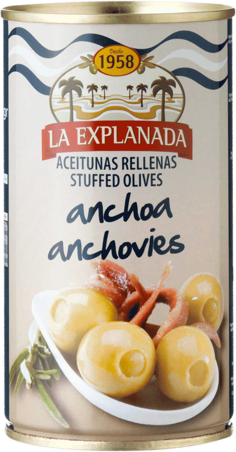 Oliven La Explanada gefüllt mit Anchovis