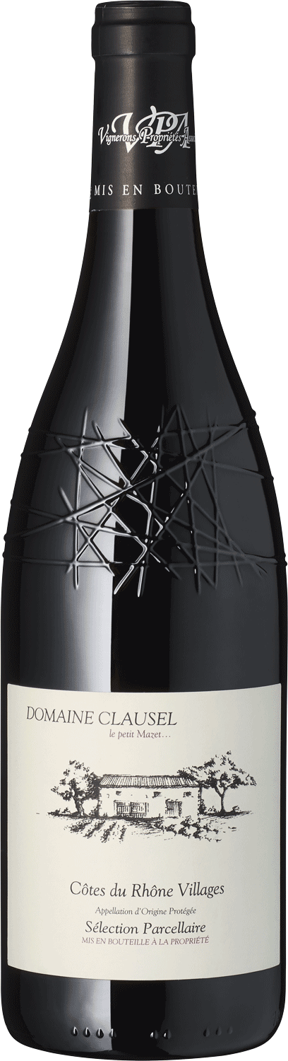 "Le Petit Mazet" Côtes du Rhône Villages Domaine Clausel Cotes du Rhône Village Rotwein Flasche