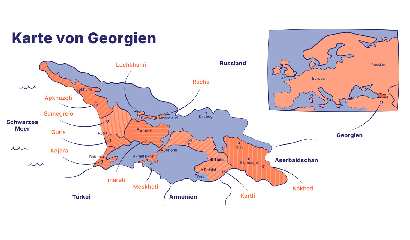 Karte Weinregion Georgien