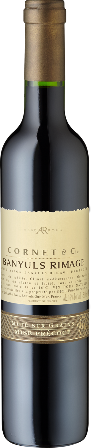 Rimage "Cornet & Cie", Banyuls AC 0,5 L Banyuls Rimange Rotwein von Cornet & Cie.