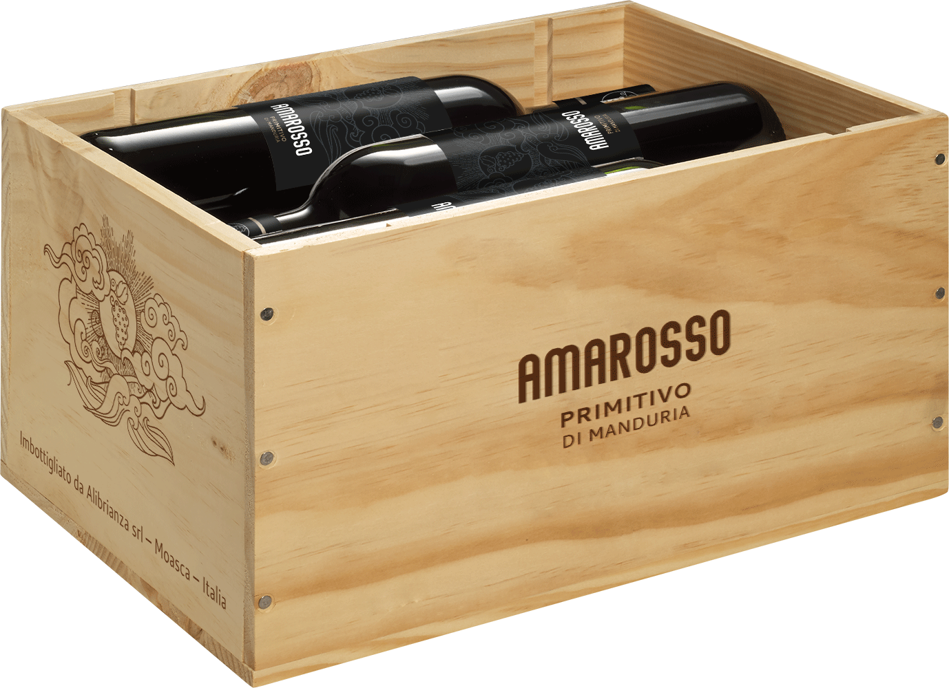 6er "Amarosso" Primitivo di Manduria in Holzkiste