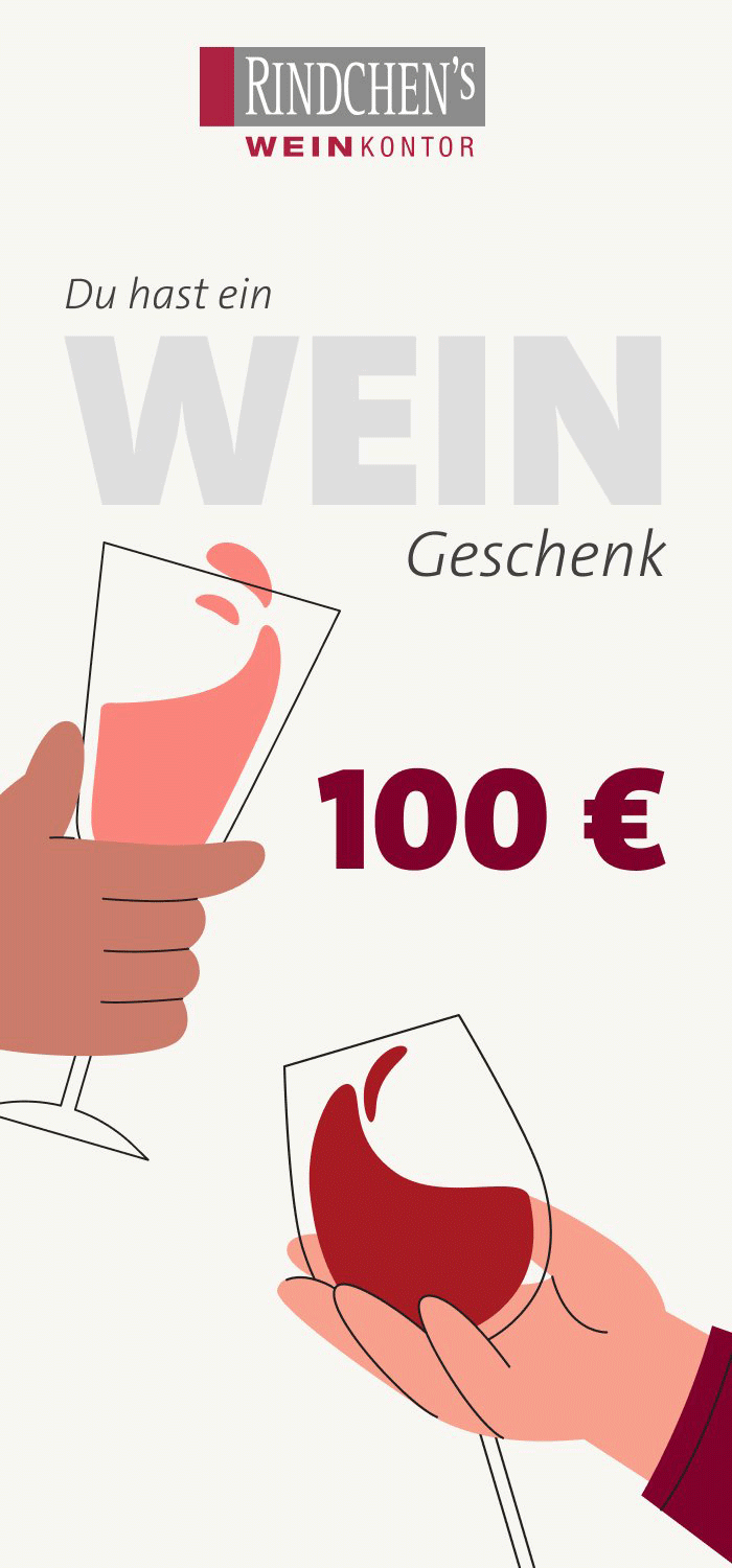 100€ Gutschein zum Selberausdrucken Wein-Geschenkkarte 100€, perfekt zum Verschenken von Wein