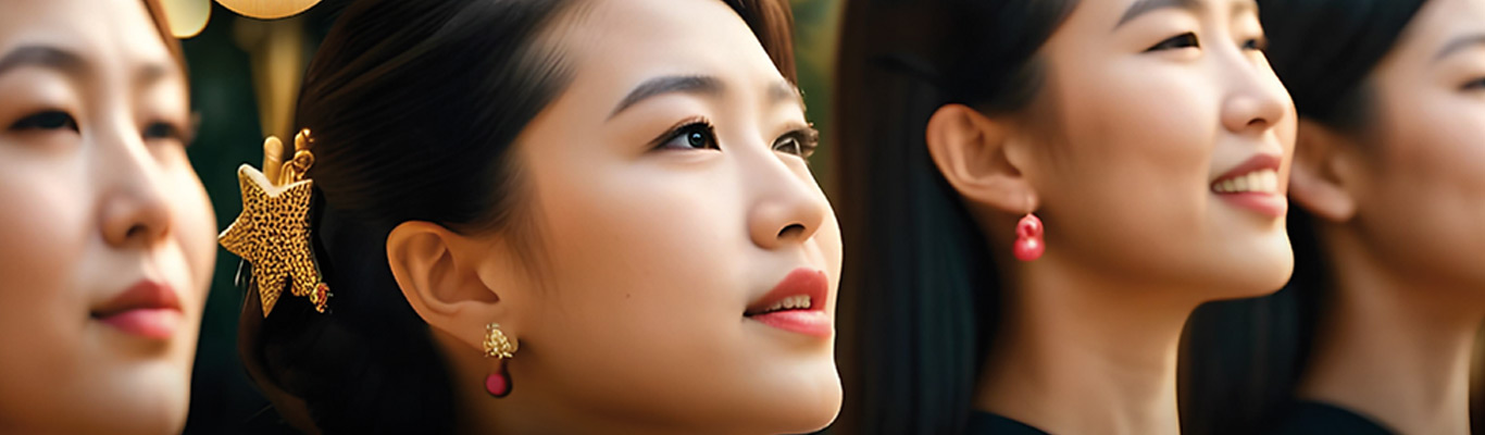 YU GARDEN Weihnachtskonzert Concert Bites Wein-Genießerinnen in festlicher Stimmung, lächeln