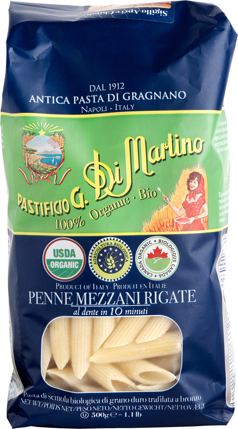 Penne Mezzani Rigate, Bio Di Martino Penne Mezzani Rigate Bio-Pasta, 500g Packung