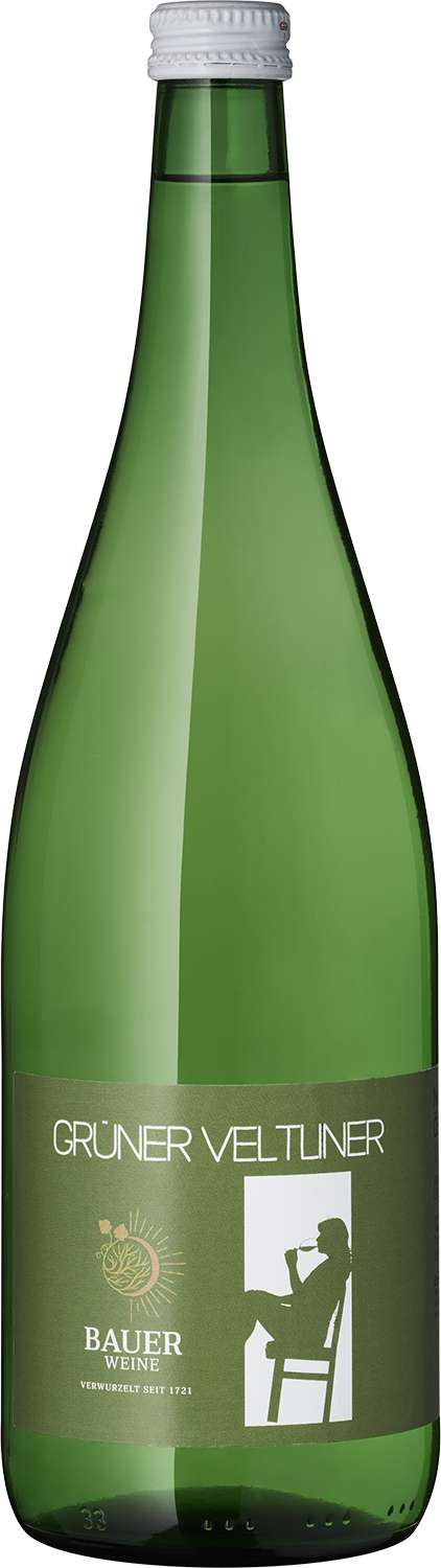 Grüner Veltliner 1,0L Grüner Veltliner Wein von Bauer Weine, Flasche.