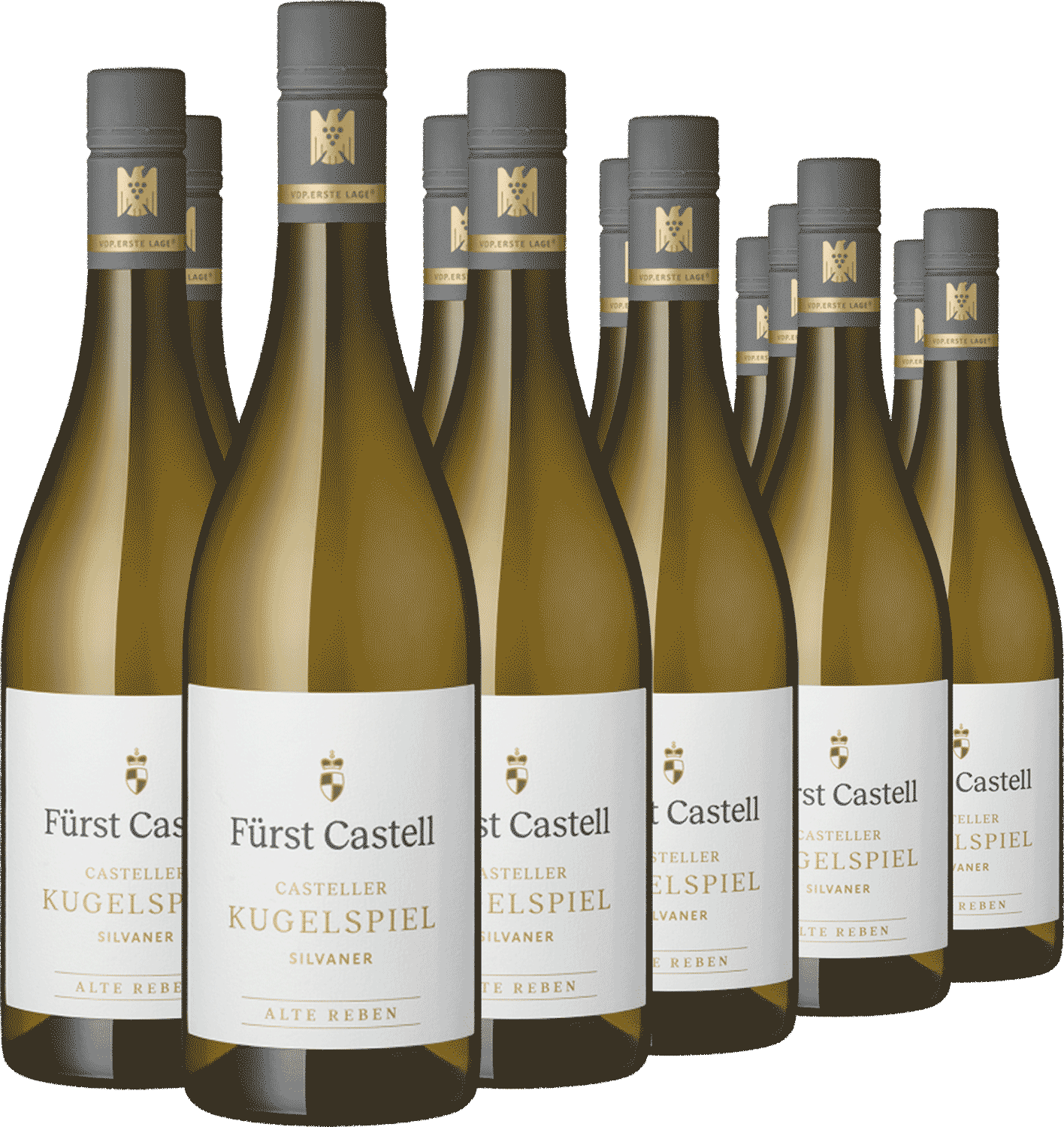 12er Silvaner Kugelspiel Flaschen Fürst Castell Kugelspiel Silvaner Alte Reben