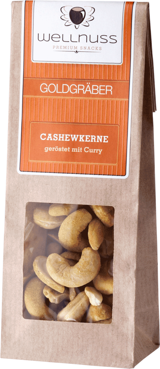 Cashewkerne geröstet mit Curry 60g Geröstete Cashewkerne mit Curry für Wein-Genuss