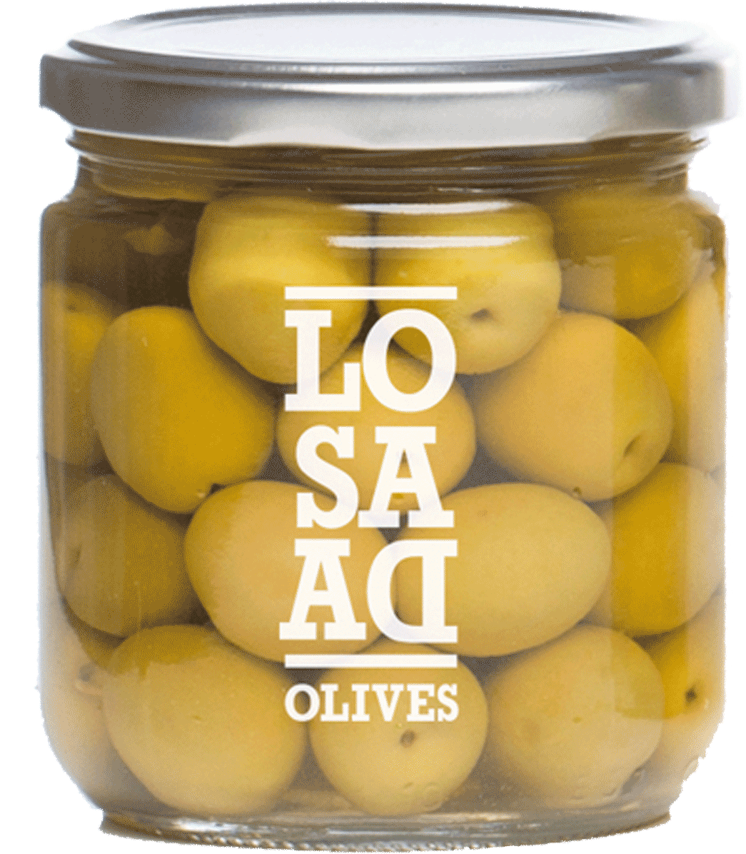 Oliven Aceituna Manzanilla mit Stein Glas Oliven, ideal als Aperitif oder zu Wein