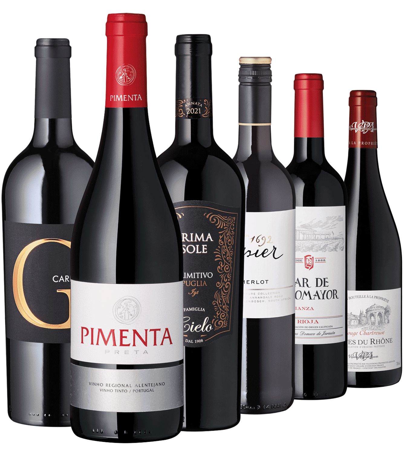 6er Paket "Rindchen's Rote Renner" Verschiedene Rotweinflaschen im Wein Online-Shop