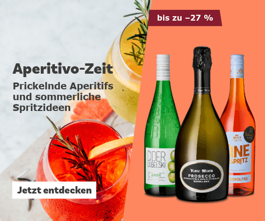 Bild von Weinflaschen und Aperol