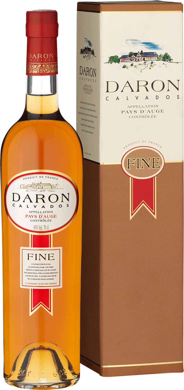 Calvados DARON Fine Daron Calvados Pays d'Auge Controllée, Fine, Flasche & Box