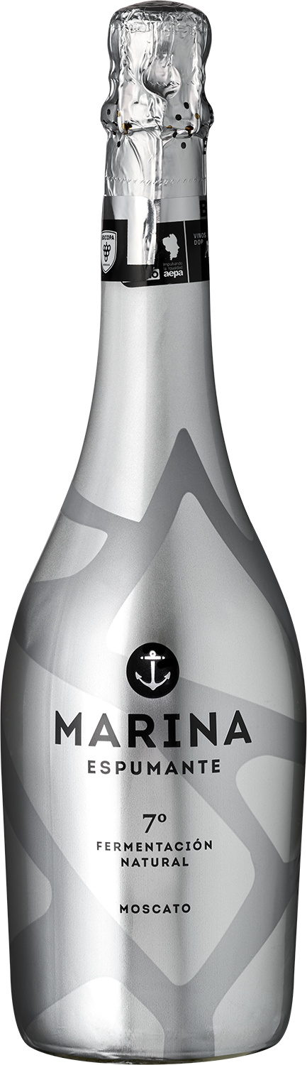 Marina Espumante Moscato, silberne Flasche, Online-Shop-Weinangebot
