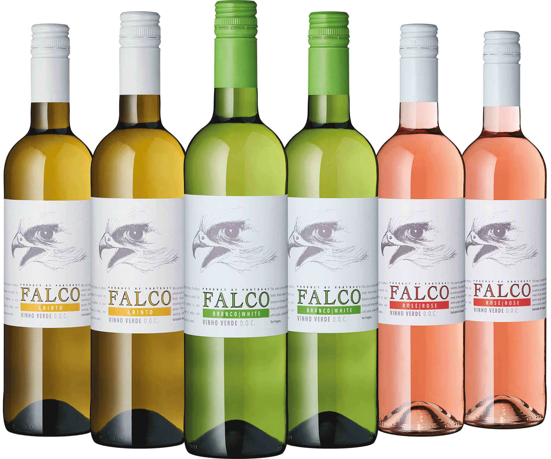 Falco Wein-Sortiment, Arinto, Branco White und Rosé Rose Weine