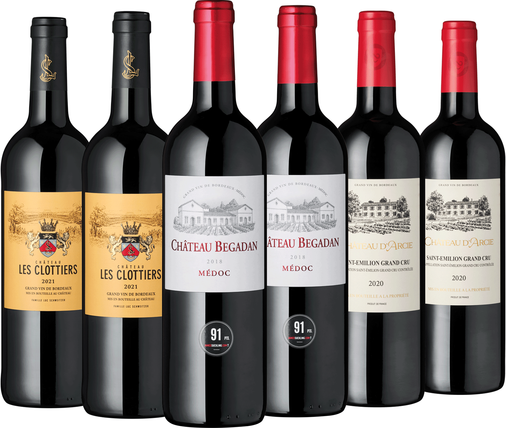 6er Paket Bordeaux