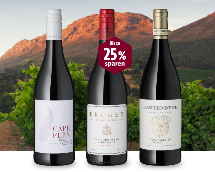 Drei Flaschen Rotwein im Angebot mit 25% Rabatt