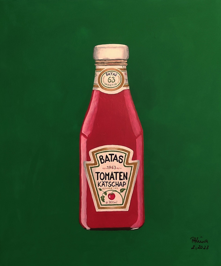 Gemälde: Tomaten Ketchup, passend zum Wein, Kunst im Shop.