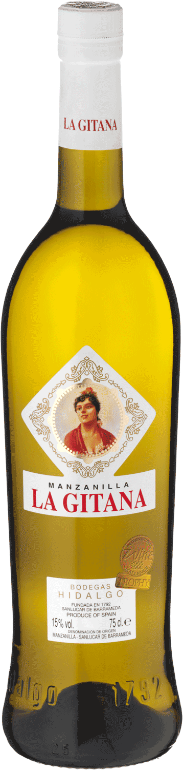 "La Gitana" Sherry Manzanilla La Gitana Manzanilla Sherry, Flasche aus Spanien