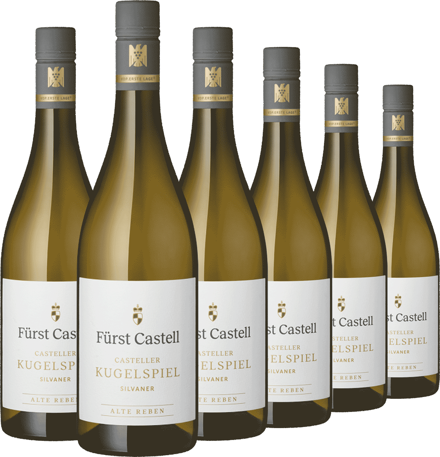 6er Silvaner Kugelspiel 6 Flaschen Fürst Castell Silvaner Kugelspiel Wein