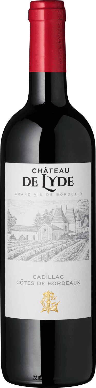 Cadillac Côtes de Bordeaux Château de Lyde Bordeaux Rotwein, Cadillac, Flasche.