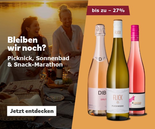 Sonnenuntergang ams See mit Wein