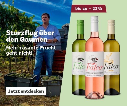 Wein mit Falken darauf