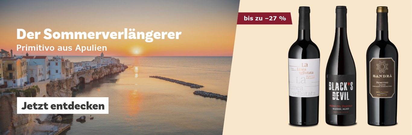 3 Rotweine und Sonnenuntergang