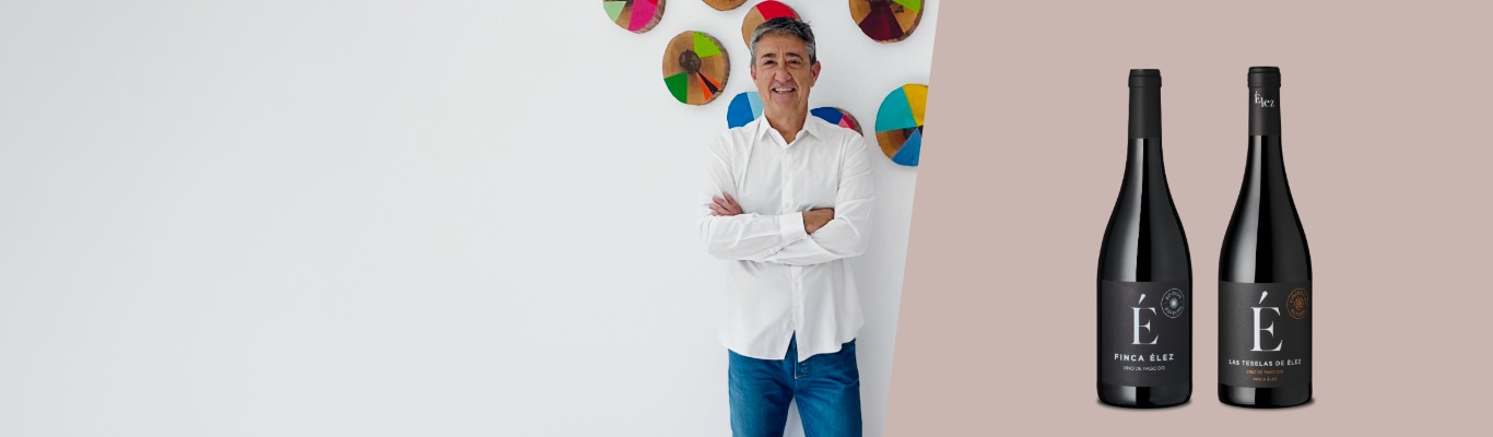 Winzerbild und 2 Rotweinflaschen