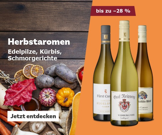 Bild von 3 Weinen und herbstlichem Obst