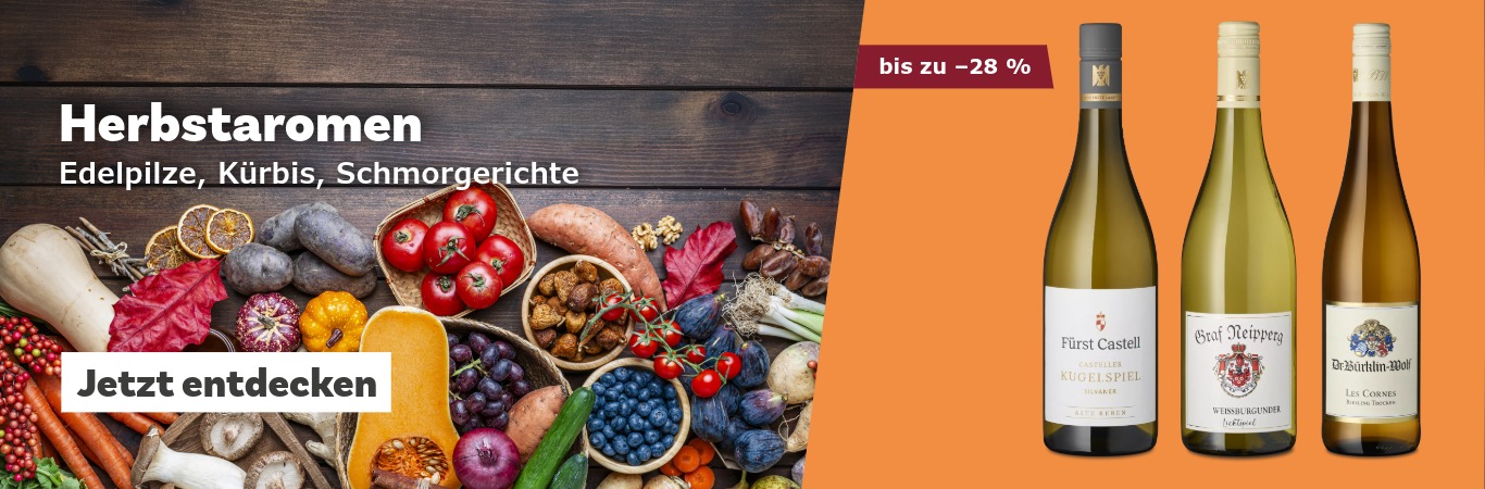 Bild von 3 Weinen und herbstlichem Obst