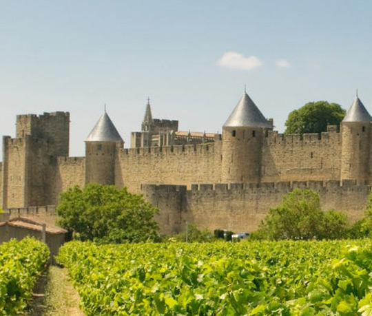 Landschaft und Burg in Frankreich