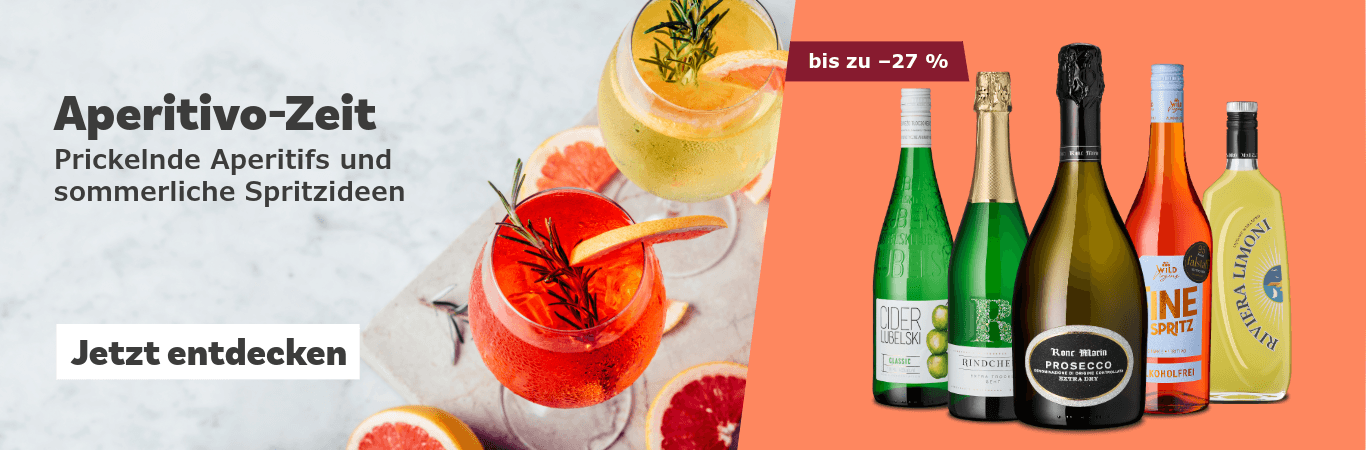 Bild von Weinflaschen und Aperol