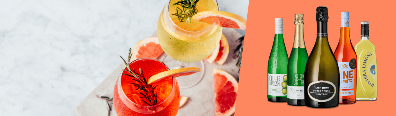 Bild von Weinflaschen und Aperol