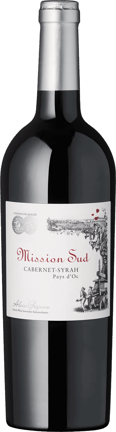 "Mission Sud" Cabernet & Syrah Mission Sud Cabernet-Syrah Pays d'Oc Rotwein Flasche